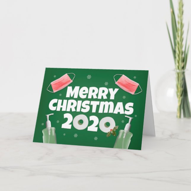 Frohe Weihnachten 2020 Gesichtsmasken Hand Sanitiz (Vorderseite)