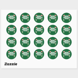 Frohe Weihnachten 2020 Gesichtsmasken Hand Sanitiz Runder Aufkleber
