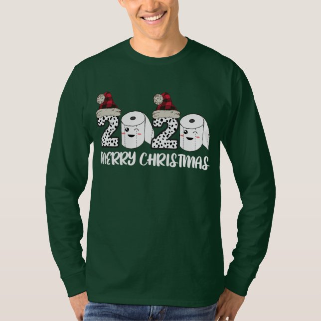 Frohe Weihnachten 2020 Quarantine Toilettenpapier  T-Shirt (Vorderseite)