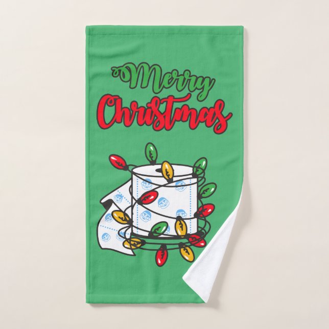 Frohe Weihnachten 2020 - Toilettenpapier Edition Badhandtuch Set (Handtuch)