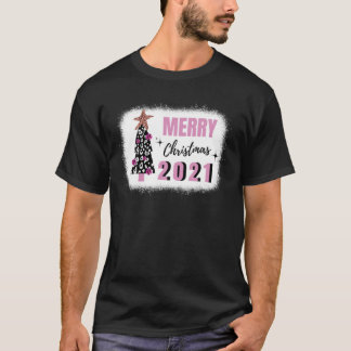 Frohe Weihnachten 2021 Pink Tree Niedlich Girlie W T-Shirt