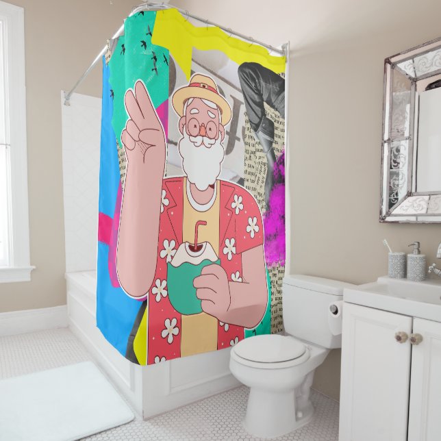 Frohe Weihnachten 2024 Duschvorhang (Beispiel)