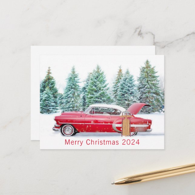 Frohe Weihnachten 2024 Personalisierte Vintage Sze (Vorderseite/Rückseite Beispiel)