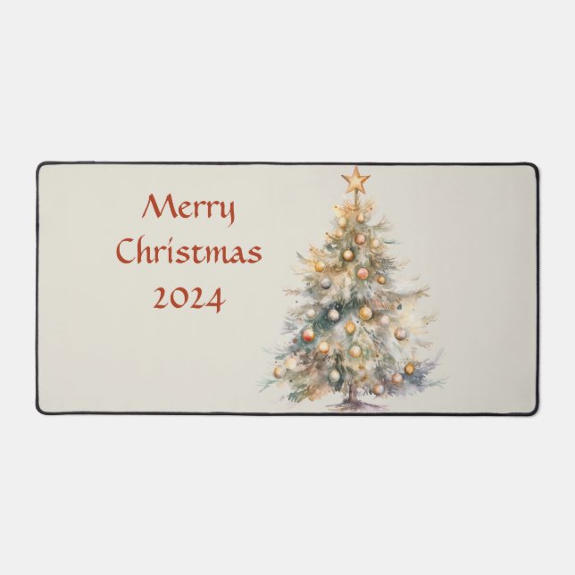 Frohe Weihnachten 2024 Schreibtischmatte (Vorderseite)