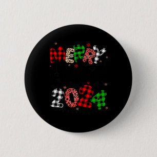 Frohe Weihnachten 2024 Weihnachtsmannmütze Matchin Button