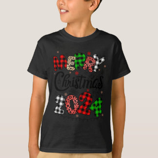Frohe Weihnachten 2024 Weihnachtsmannmütze Matchin T-Shirt