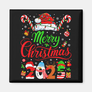Frohe Weihnachten 2025 Santa Rentier Schneemann Ch Magnet