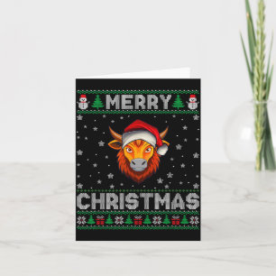 Frohe Weihnachten 2025 Yak Santa Hut hässliches Xm Karte