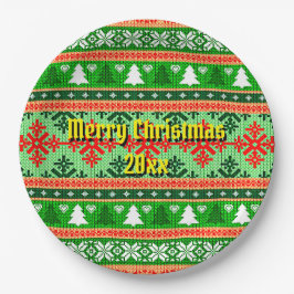 Frohe Weihnachten 20XX Hinzufügen Text Jahr Weihna Pappteller