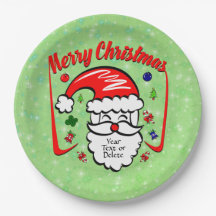 Frohe Weihnachten 20xx Weihnachtsmann mit Hut & Gl