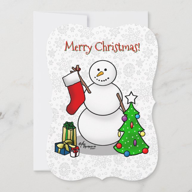 Frohe Weihnachten 2 Bäume Strumpf Snowman (Vorderseite)