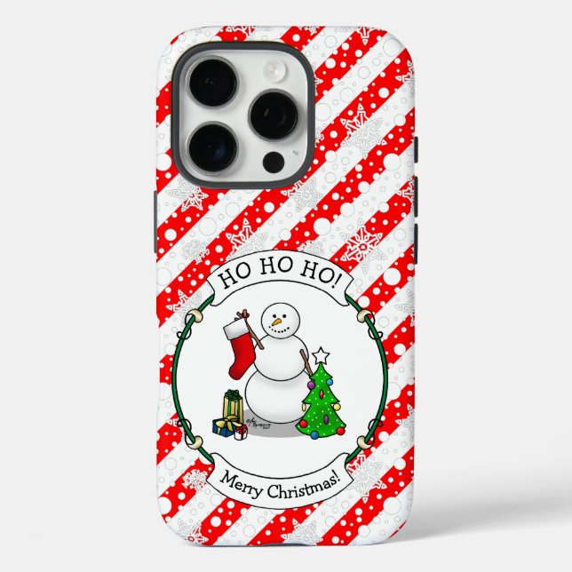 Frohe Weihnachten 2 Bäume Strumpf Snowman iPhone 16 Pro Hülle (Rückseite)