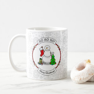Frohe Weihnachten 2 Bäume Strumpf Snowman Kaffeetasse