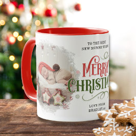 Frohe Weihnachten 2 Foto Best New Mommy jemals Cus Tasse