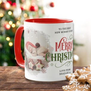 Frohe Weihnachten 2 Foto Best New Mommy jemals Cus Tasse