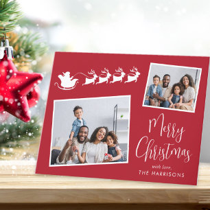 Frohe Weihnachten 2 Foto Santas Schlitten Rot