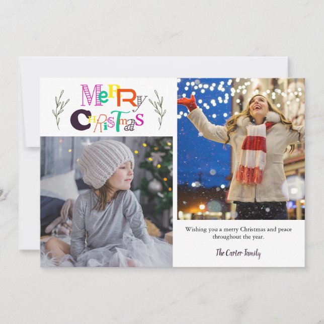 Frohe Weihnachten 2 Fotocollage Typografie Künstle (Vorderseite)