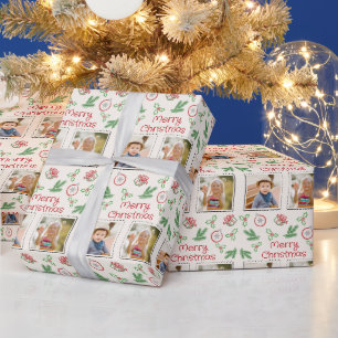 Frohe Weihnachten 2 Fotos Weihnachtsdoodles Geschenkpapier