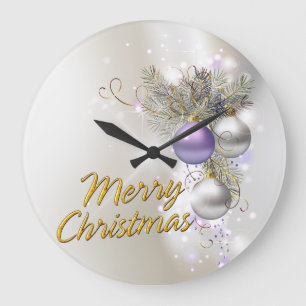 Frohe Weihnachten - 32 Uhr-Optionen Große Wanduhr