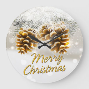 Frohe Weihnachten 34 Wanduhr-Optionen Große Wanduhr
