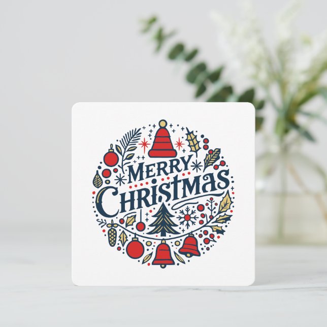 Frohe Weihnachten 3 Einladung (Stehend Vorderseite)