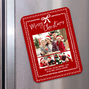 Frohe Weihnachten 3 Foto Handgezeichnete Doodles S Magnet