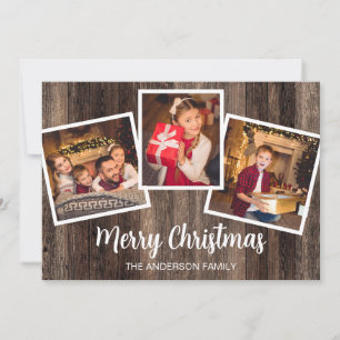Frohe Weihnachten 3 Foto Rustikales Holz Karte