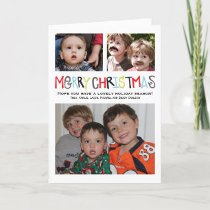 Frohe Weihnachten 3+ Foto Weihnachtskarte Personal