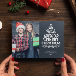 Frohe Weihnachten 3 Fotos graue Familienferienkart