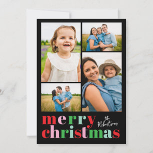 Frohe Weihnachten 4 Fotos bunt