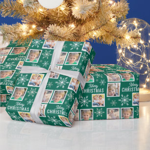 Frohe Weihnachten 4 Fotos Schneeflocke Weihnachten Geschenkpapier