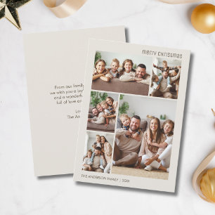 Frohe Weihnachten 5 Foto Collage Familie neutral