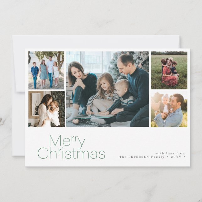 Frohe Weihnachten 5 Foto Collage modern (Vorderseite)