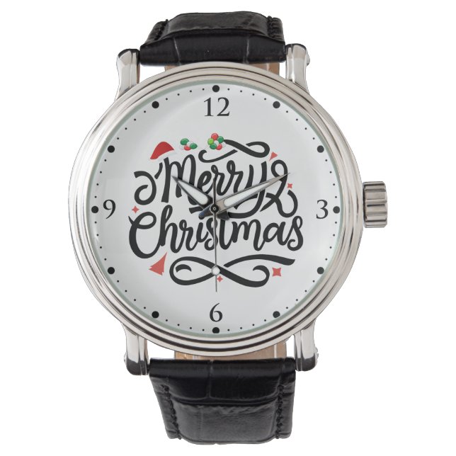 Frohe Weihnachten-61039 Armbanduhr (Vorderseite)
