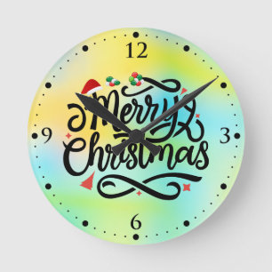 Frohe Weihnachten-61039 Runde Wanduhr