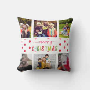 Frohe Weihnachten 6 Foto Familienkollektion farben Kissen