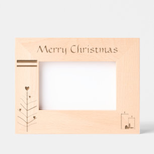 "Frohe Weihnachten" (6" x 4") Geätzte Rahmen