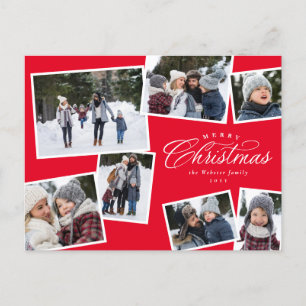 Frohe Weihnachten 7 Foto Collage elegant rot