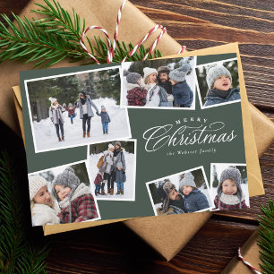 Frohe Weihnachten 7 Foto-Collage Jägergrün