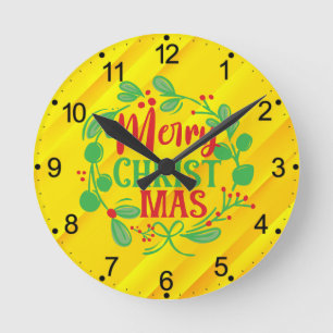 Frohe Weihnachten-82191 Runde Wanduhr