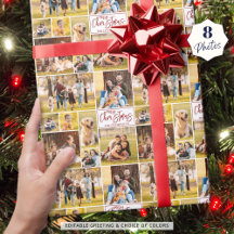 Frohe Weihnachten 8 Foto Collage Rot Personalisier