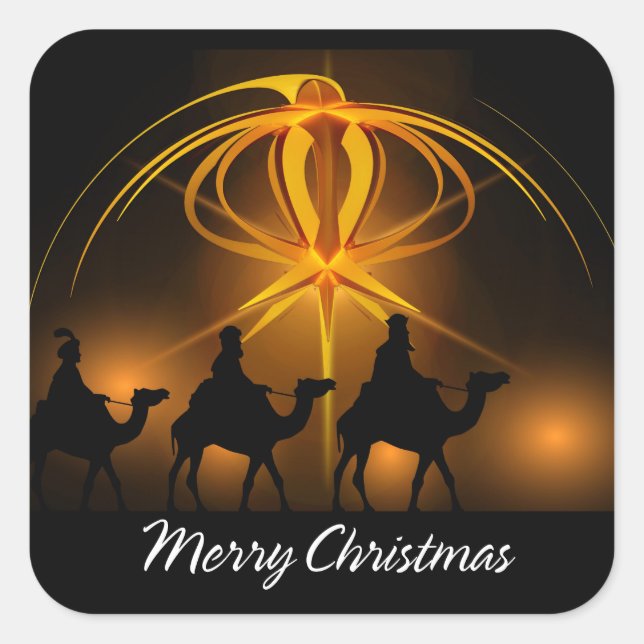 Frohe Weihnachten 92 Quadratischer Aufkleber (Vorderseite)