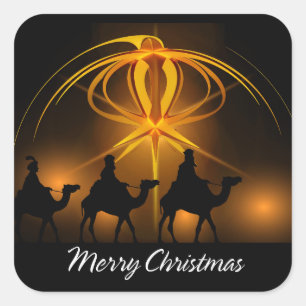Frohe Weihnachten 92 Quadratischer Aufkleber
