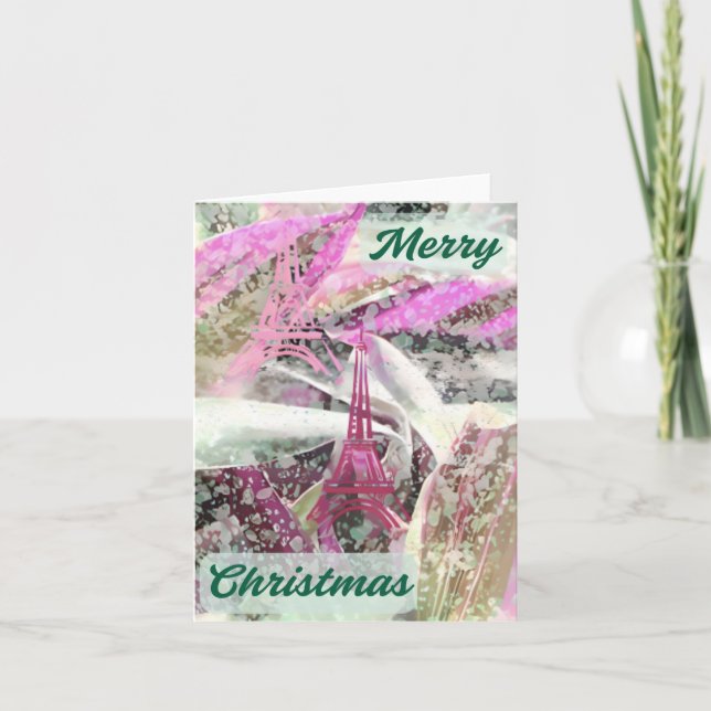 Frohe Weihnachten Abstrakt Nostalgie Holiday Greet Karte (Vorderseite)