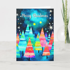 Frohe Weihnachten Abstrakte Bäume Karte