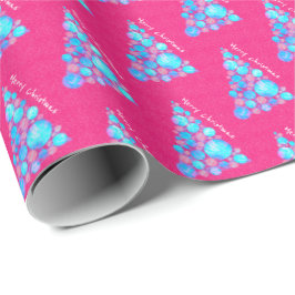 Frohe Weihnachten Abstrakte Lila Bäume rosa Papier Geschenkpapier