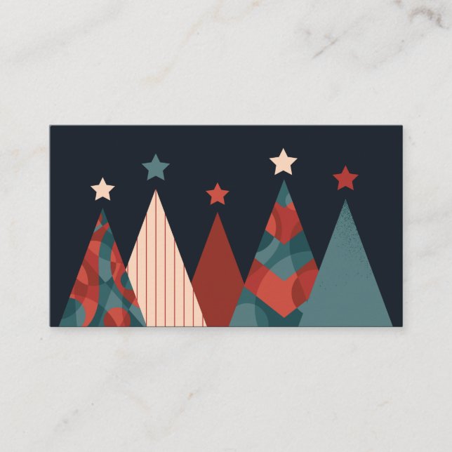 Frohe Weihnachten abstrakten Pinienbaum-Design Visitenkarte (Vorderseite)