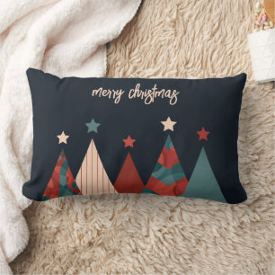 Frohe Weihnachten abstrakter Retro-Weihnachtsbaum Lendenkissen