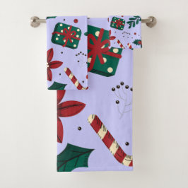 Frohe Weihnachten Abstraktes Muster Badhandtuch Set