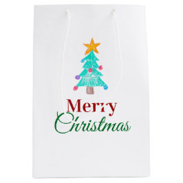 Frohe Weihnachten. Addieren Sie das Bild Ihr Mittlere Geschenktüte